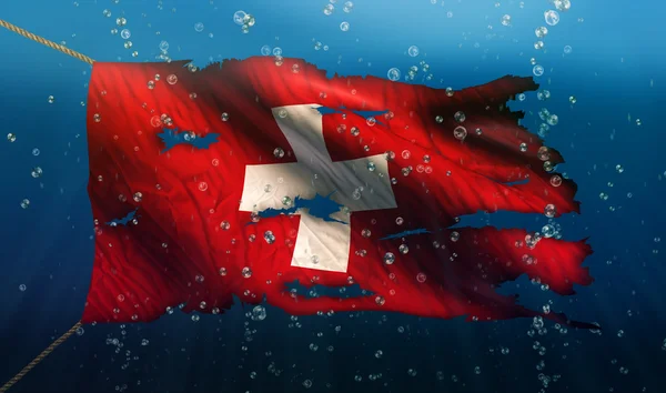 Switzerland Under Water Sea Flag — Stock Photo, Image