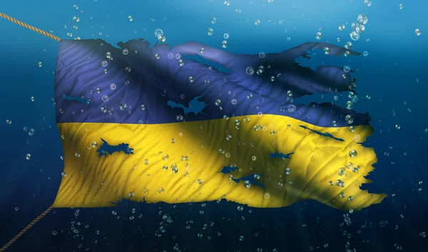 Ukraine unter Wasserflagge — Stockfoto
