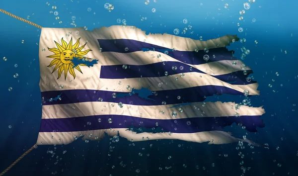 Uruguai sob a bandeira do mar da água — Fotografia de Stock