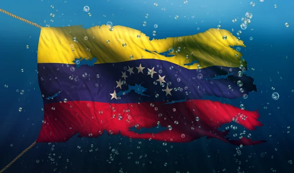 Під водою моря прапор Венесуели — стокове фото