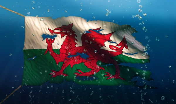 Wales Under Water Sea Flag — Stock Photo, Image