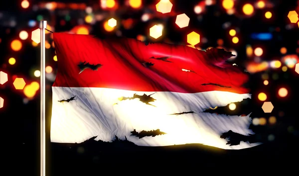 Indonesia Monaco National Flag — Zdjęcie stockowe