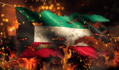 Yangın bayrak Savaşı Çatışma gece yanan Kuveyt 3d