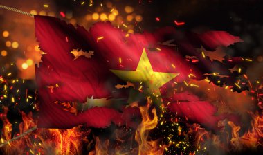 Yangın bayrak Savaşı Çatışma gece yanan vietnam 3d