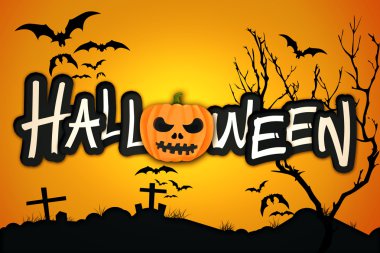 Cadılar Bayramı turuncu kabak gece mezarlık