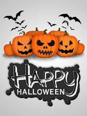 Mutlu Halloween Pumpkins beyaz arka plan kartı