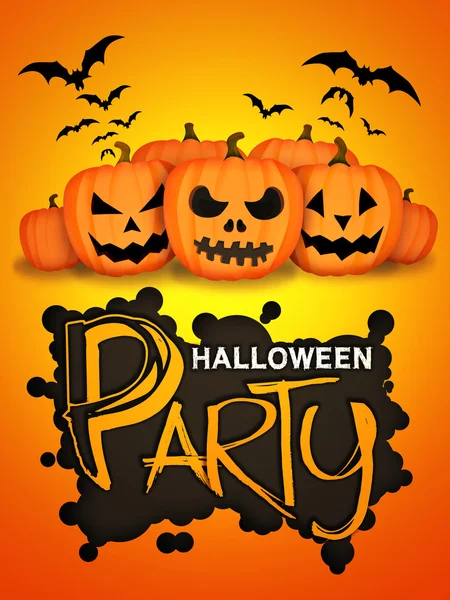 Halloween party orange kürbisse karte — Stockfoto