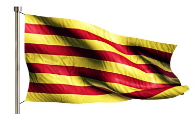 Catalonia ulusal bayrak 3d beyaz arka plan izole