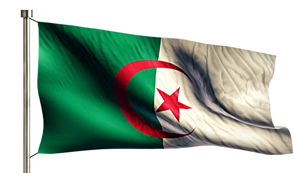 阿尔及利亚国旗孤立 3d 白色背景 — 图库照片