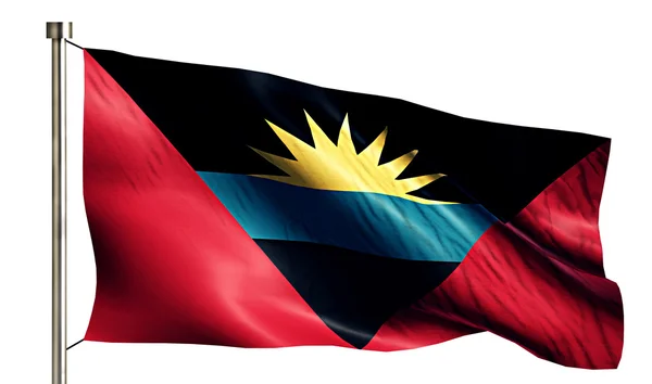 Antigua und Barbuda Nationalflagge isoliert 3d weißen Hintergrund — Stockfoto