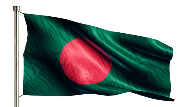 Государственный флаг Бангладеш изолированный 3D Белый фон — стоковое фото