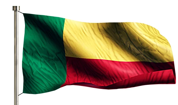 Národní vlajka Benin, samostatný 3d bílým pozadím — Stock fotografie