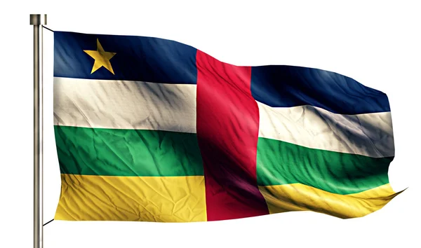 Vlajka Středoafrické republiky, samostatný 3d bílým pozadím — Stock fotografie