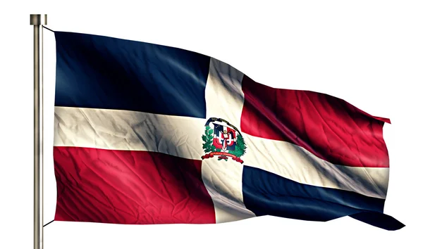 Bandera Nacional Dominicana Aislado 3D Fondo Blanco —  Fotos de Stock