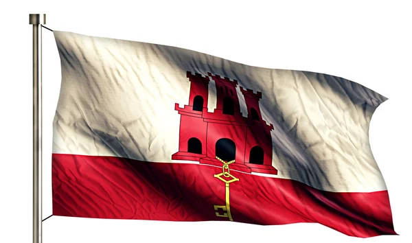 Gibraltar National Flag Isolated 3D White Background — Stock Photo, Image