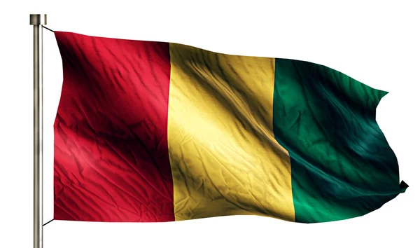 Národní vlajka Guiney, samostatný 3d bílým pozadím — Stock fotografie