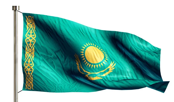 Kasachstan Nationalflagge isoliert 3d weißer Hintergrund — Stockfoto