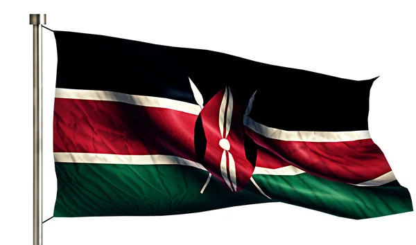Národní vlajka Keňa, samostatný 3d bílým pozadím — Stock fotografie