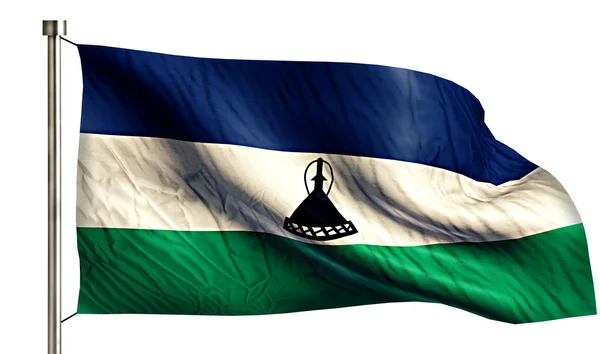 Lesotho nationale Flagge isoliert 3d weißer Hintergrund — Stockfoto