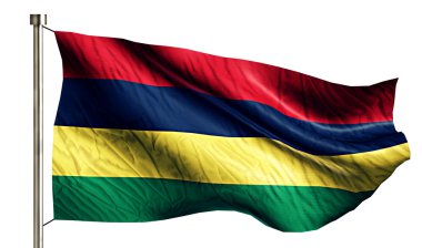 Mauritius ulusal bayrak 3d beyaz arka plan izole