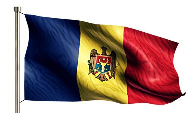 Moldova Milli bayrak 3d beyaz arka plan izole