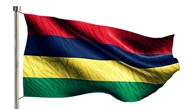 Mauritius Nationalflagge isoliert 3d weißer Hintergrund — Stockfoto