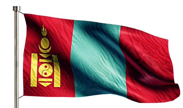 Національний прапор Монголії ізольовані 3d білим тлом — стокове фото