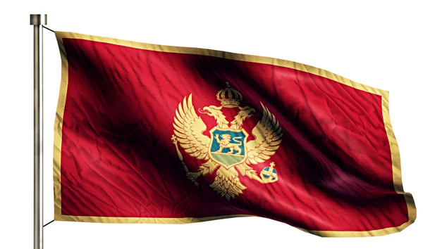 Flaga Czarnogóry na białym tle 3d — Zdjęcie stockowe