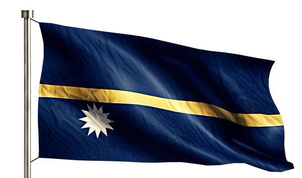 Nauru Bandera Nacional Aislado 3D Fondo Blanco —  Fotos de Stock