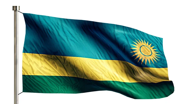 Ruanda Nationalflagge isoliert 3d weißer Hintergrund — Stockfoto