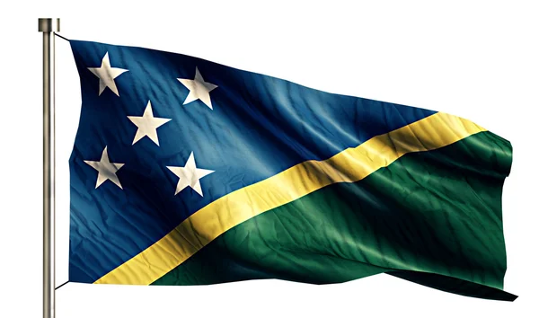 Solomon Islands Nationalflagge isoliert 3d weißer Hintergrund — Stockfoto