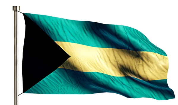 Bahamas Nationalflagge isoliert 3d weißer Hintergrund — Stockfoto