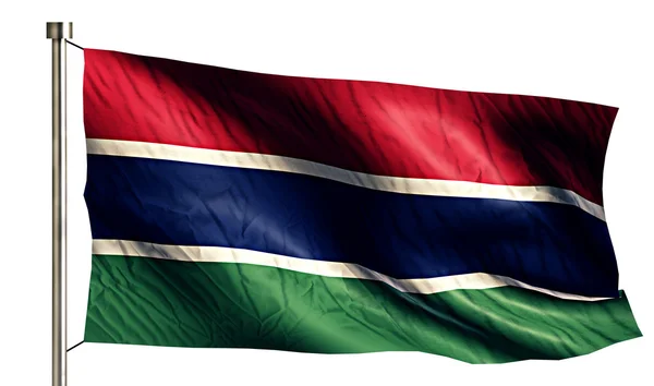 Bandeira nacional da Gâmbia isolado 3D fundo branco — Fotografia de Stock