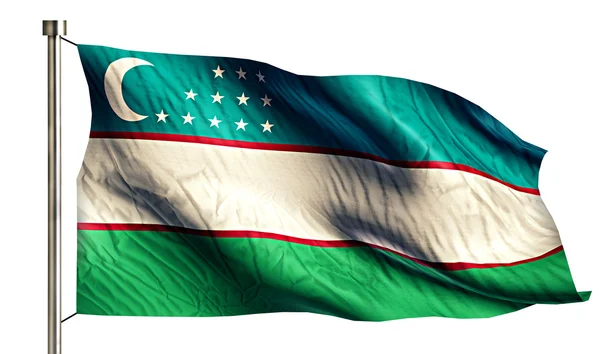 Uzbekistán Bandera Nacional Aislado 3D Fondo Blanco —  Fotos de Stock