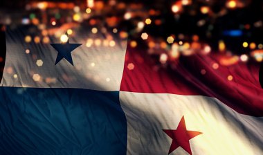 Panama ulusal bayrak gece Bokeh soyut arka plan ışık