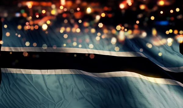 Botswana Bandera Nacional Noche de Luz Bokeh Fondo abstracto —  Fotos de Stock