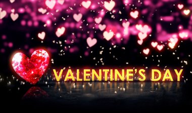 Sevgililer günü güzel Bokeh mavi 3d