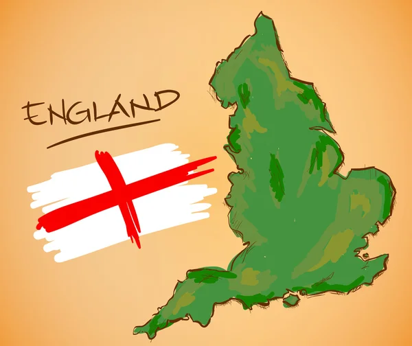 영국 지도 및 국기 벡터 — 스톡 벡터