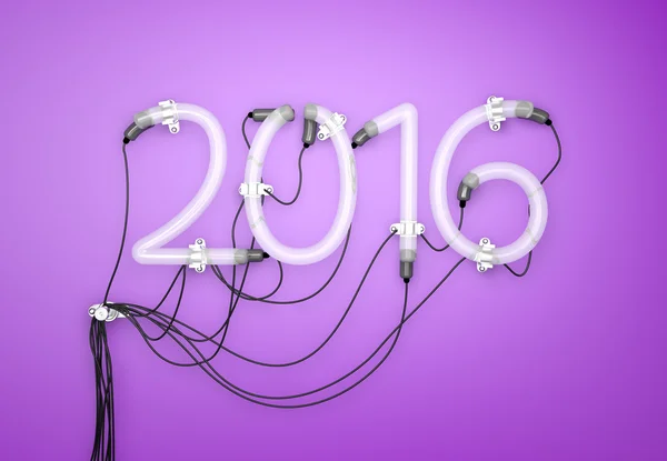Фиолетовый фон 2016 Neon Light — стоковое фото