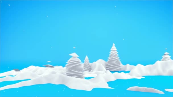 Paysage d'hiver Scène 3D — Video