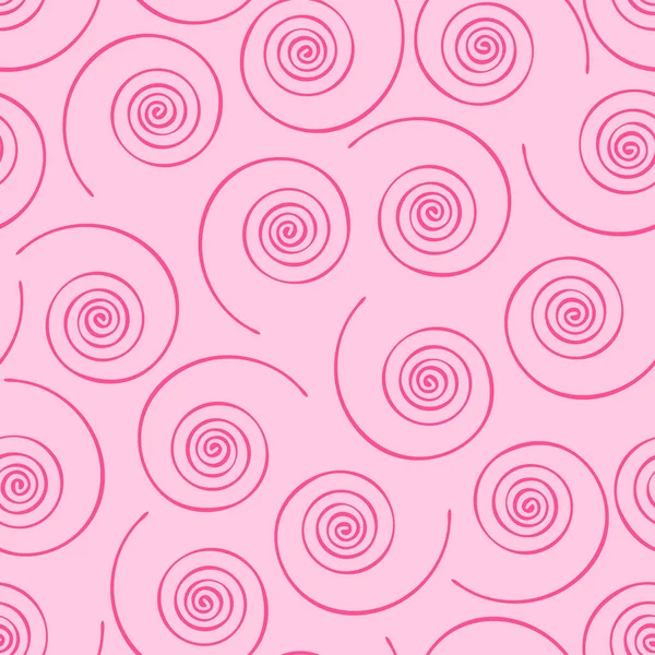 Patrón Vectorial Sin Costuras Con Líneas Espiral Sobre Fondo Rosa — Vector de stock