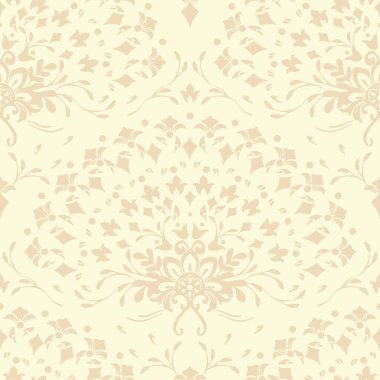 Pembe arka planda çiçekçi yelpazesi olan kusursuz vektör deseni. Romantik, nazik, çiçekli duvar kâğıdı tasarımı. Dekoratif rokoko moda tekstili.