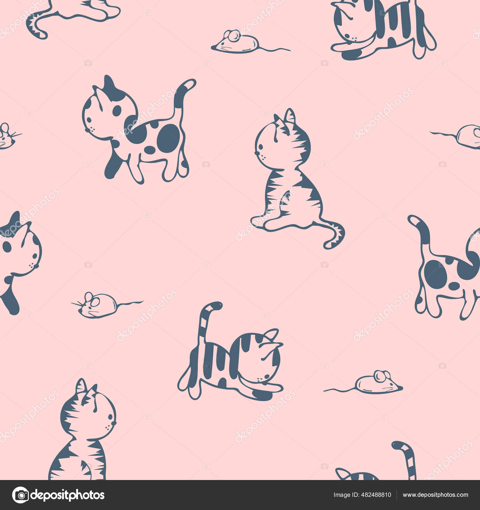 Seamless Vector Pattern Cute Cats Pink Background Simple Animal Wallpaper Stock Vector Image by ©Randmaart #482488810 Seamless Vector Pattern Cute Cats Pink Background Simple Animal Wallpaper Stock Vector Image by ©Randmaart #482488810