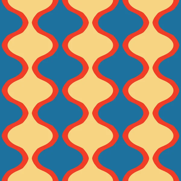 Seamless Vector Pattern Curved Lines Blue Background Abstract Retro Wallpaper —  Vetores de Stock