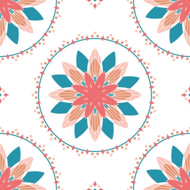 Beyaz arka planda zambak çember şeklinde kusursuz vektör deseni. Güzel, rahatlatıcı duvar kağıdı tasarımı. Dekoratif döşeme döşeme moda tekstil.