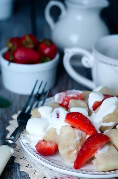 çilek ile arka plan Üstten Görünüm