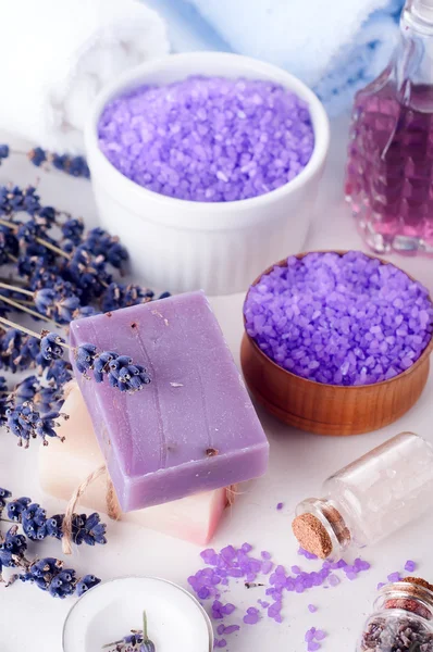 Set Spa con lavanda — Foto Stock