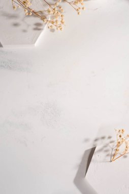 Kağıt üzerinde asgari soyut geometrik podyum sahnesi