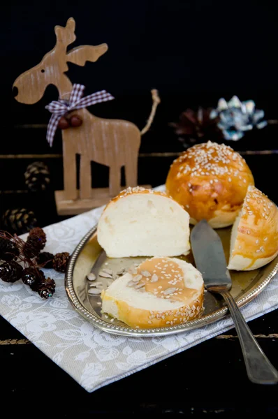 New year and Christmas cake — Stock Photo, Image