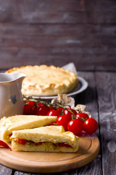 Tarte à la quiche française traditionnelle w — Photo